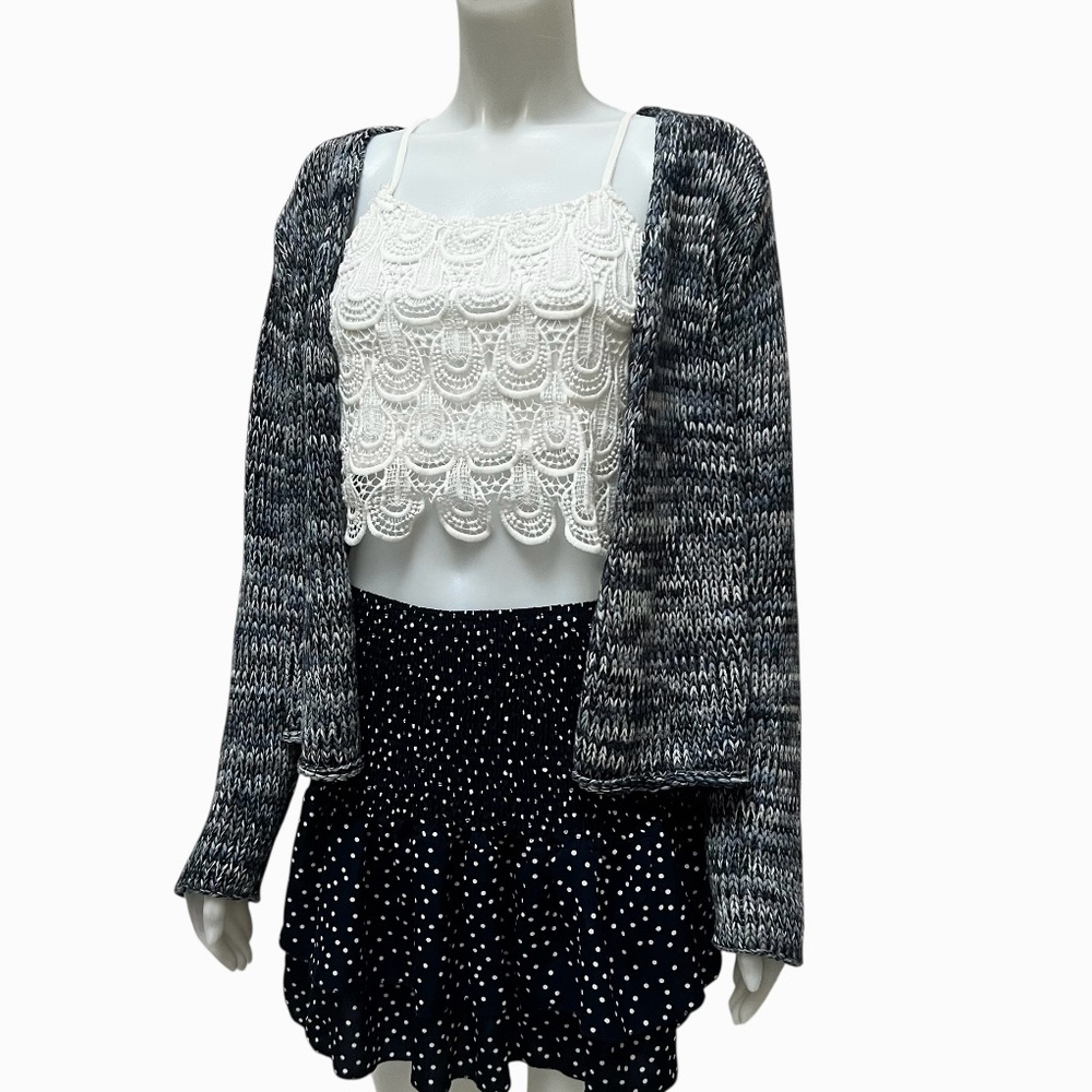 J JILL Chunky Knit Cardigan Sweater Cotton Fisherman Coastal Grandma Cozy Travel